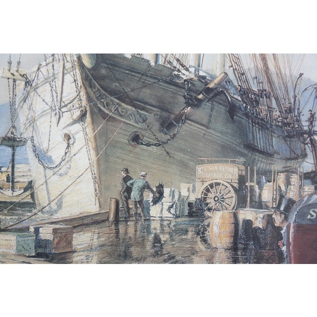 Late 20th Century John Stobart Nautical Maritime Clipper Ship Sailboat Harbor Lithographs 46" For Sale - Image 18 of 18