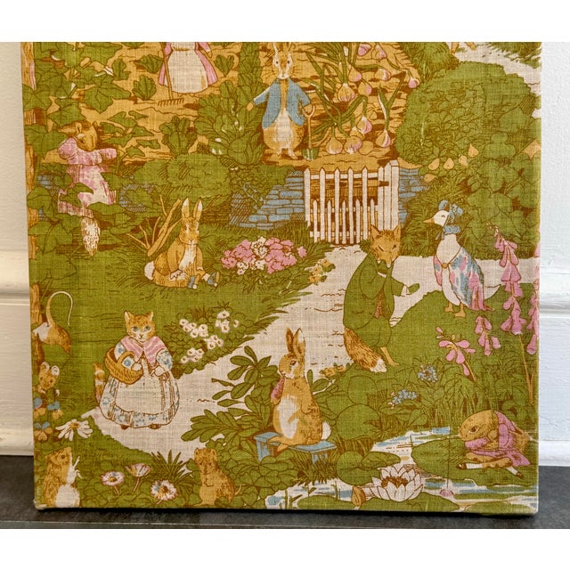 Illustration 1970s Beatrix Potter Linen Fabric Panel, Framed For Sale - Image 3 of 6