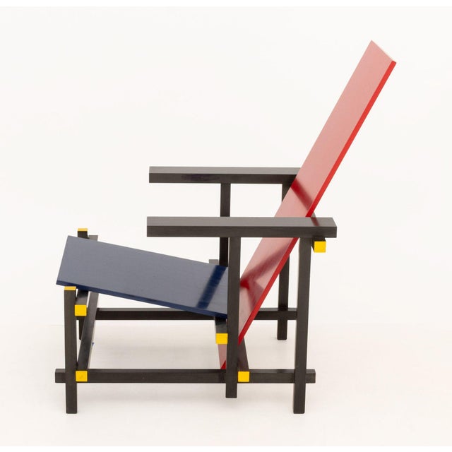 Mid 20th Century Gerrit Rietveld X Cassina "Red and Blue" Armchair For Sale - Image 5 of 10