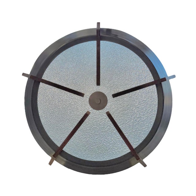 Wood Large Mid-Century Modern Pendant Light in Walnut, Spun Aluminum, and Blackened Aluminum For Sale - Image 7 of 7