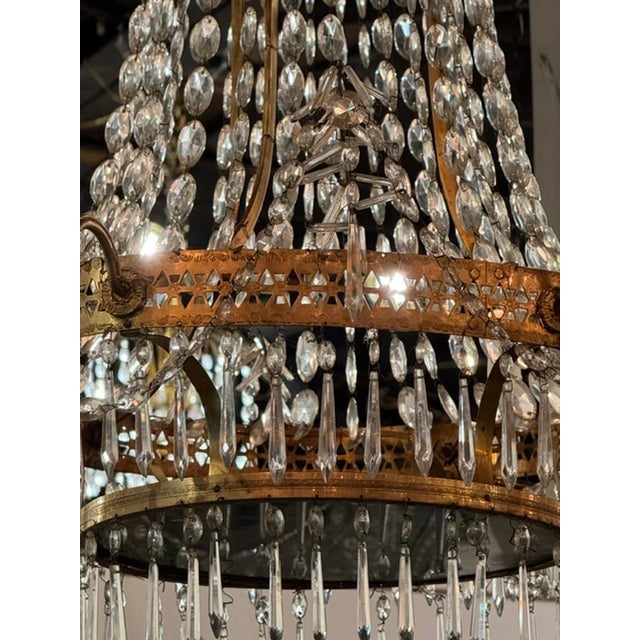 19th Century 19th Century Swedish Gustavian Crystal Chandelier For Sale - Image 5 of 7