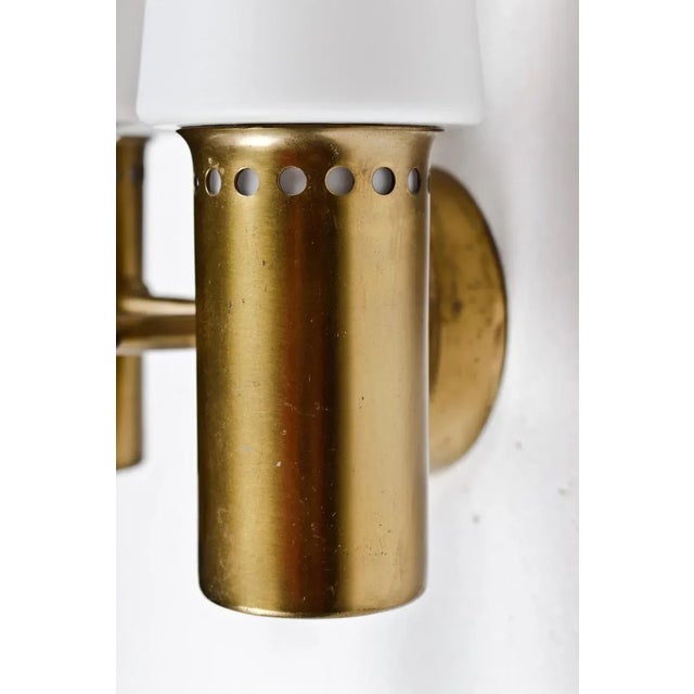 Wall Sconce in Brass and Opaline Glass by Hans-Agne Jakobsson, 1950s For Sale - Image 4 of 8
