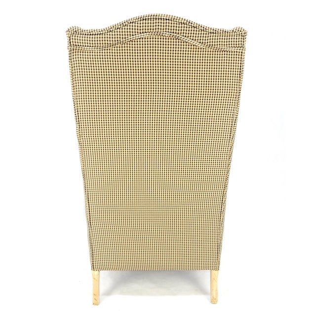 French Country Tall Back French Provincial Cabriole Legs White Wash Finish Legs Wing ArmChair For Sale - Image 3 of 8