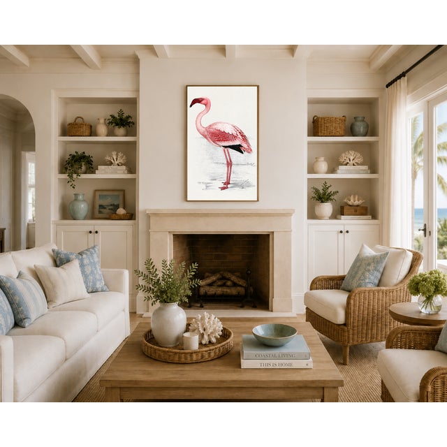 Lesser Flamingo by C. G. Finch-Davies, Vintage Reproduction Bird Art Print, 12" × 18" For Sale - Image 4 of 9
