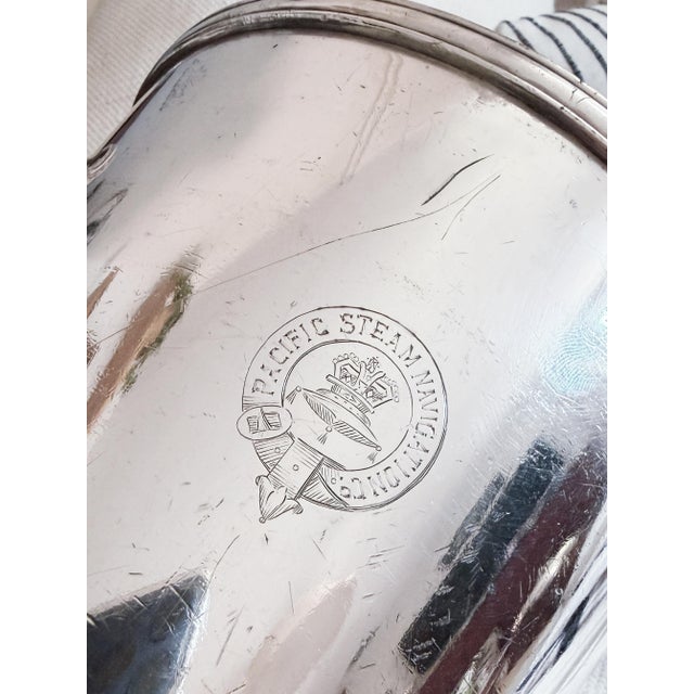 English Antique Pacific Steam Navigation Co Silver Plated Wine Cooler For Sale - Image 3 of 9