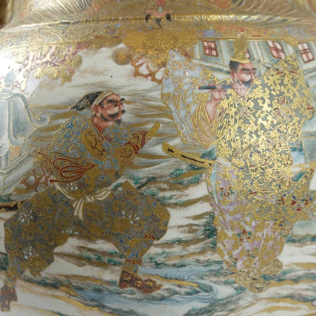 Large Japanese Meiji Porcelain Satsuma Vase For Sale - Image 17 of 18