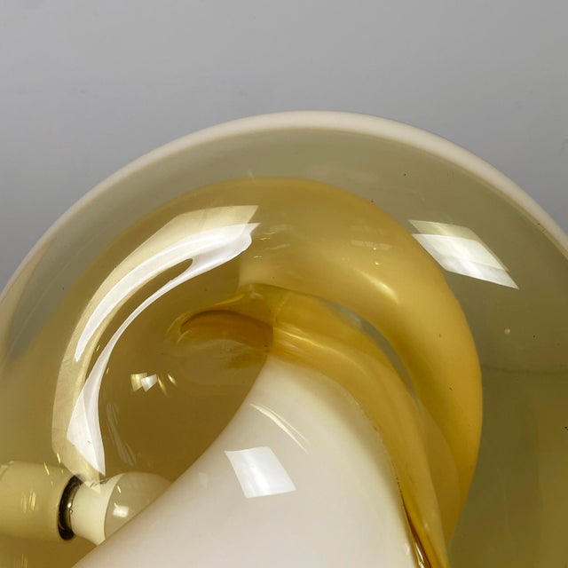 Italian Modern Yellow and Opaline Glass Table Lamp, 1970s For Sale - Image 10 of 14