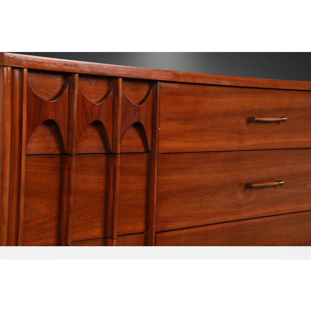 Wood Kent Coffey Perspecta Triple Dresser Credenza Mid-Century Modern For Sale - Image 7 of 10