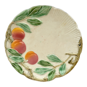 Small German Majolica Apples Plate Circa 1900