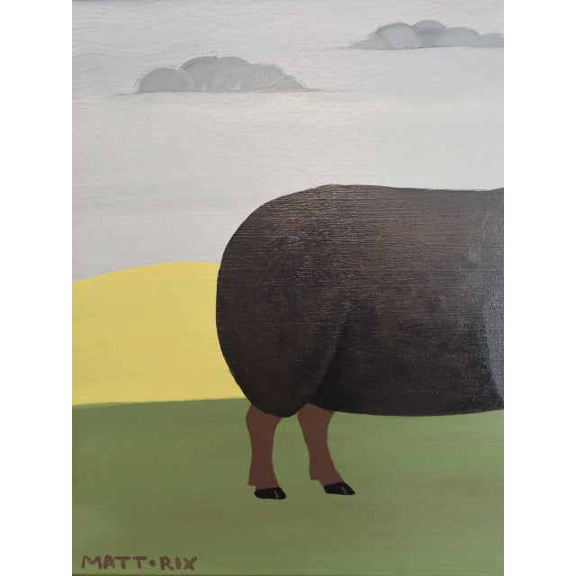 Contemporary 'Walter' Original Naive Style Animal Oil Painting by British Artist Matt Rix, Framed For Sale - Image 9 of 11