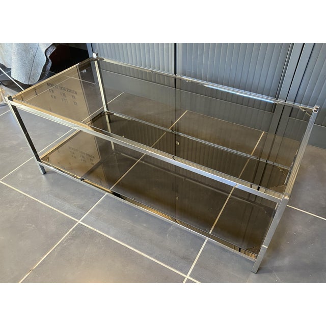 1970s Vintage Bauhaus Coffee Table with Double Glass and Chrome Top, 1970s For Sale - Image 5 of 18