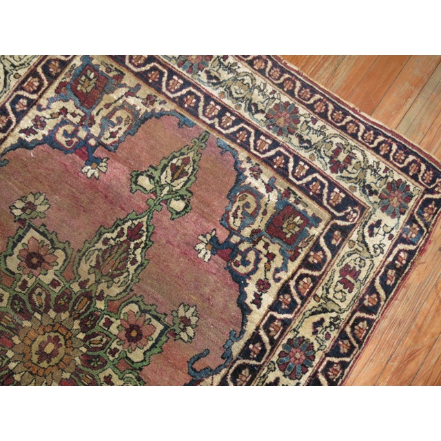 Purple Early 20th Century Persian Lavar Kerman - 3'3" x 4'8" For Sale - Image 8 of 9