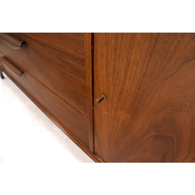 Adrian Pearsall Sculptural Legs Long 9 Drawers Walnut Credenza Dresser with Doors For Sale - Image 4 of 13