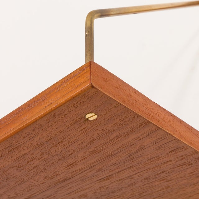 Brown Danish Teak Shelving Unit, 1960s For Sale - Image 8 of 9