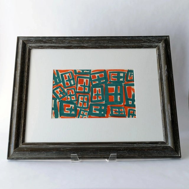 1960s Original 1960s Gouache on Paper For Sale - Image 5 of 7