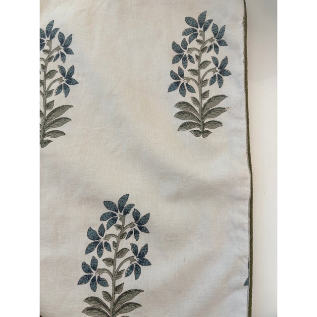 Peter Dunham Peter Dunham Udaipur Indigo Pillow Covers With Green Welt, a Pair For Sale - Image 4 of 5