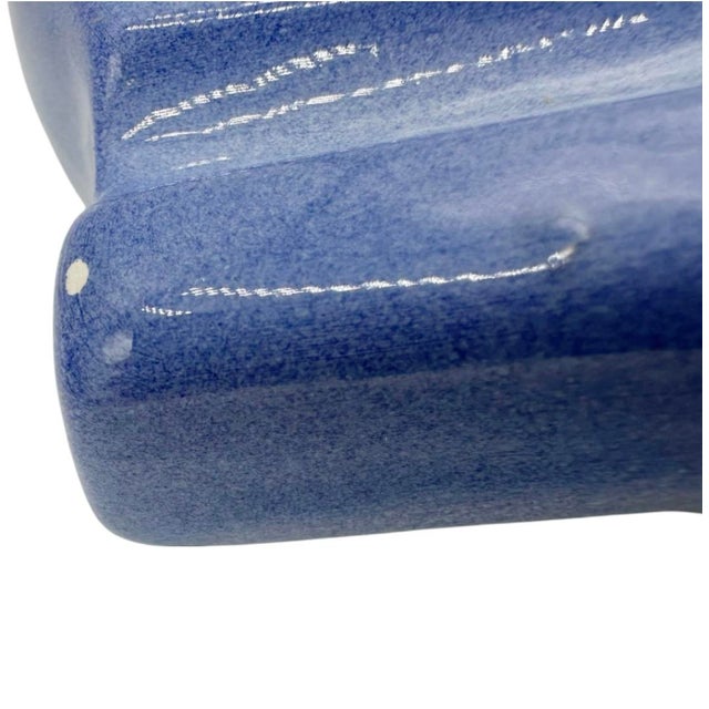 Blue Vintage Harry's Bar Venezia Italy Ashtray Periwinkle Blue Ceramic Dish For Sale - Image 8 of 12