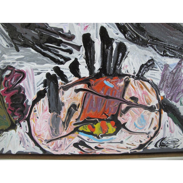 Textile Alden Mason Acrylic Abstract Impasto Painting Bang Hunter Series on Canvas For Sale - Image 7 of 11