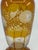 Traditional Vintage Bohemia Czech Amber Cut Glass Vase For Sale - Image 3 of 3