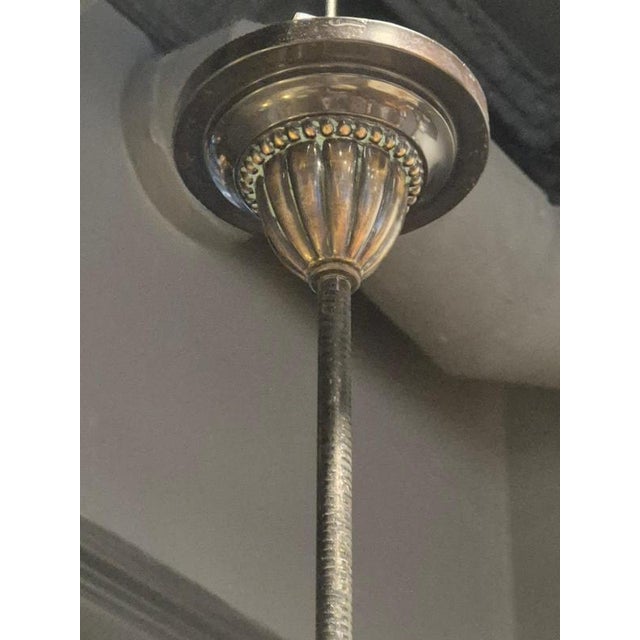 Brown Decorative Pendant Light in Bronze and Alabaster, 1950s For Sale - Image 8 of 10