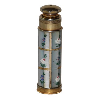 Gold Perfume Atomizer Floral Decor, 1950s For Sale