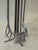 Metal Set of Three Vintage French Country Black Iron Fireplace Tools Plus Poker Tool For Sale - Image 7 of 17