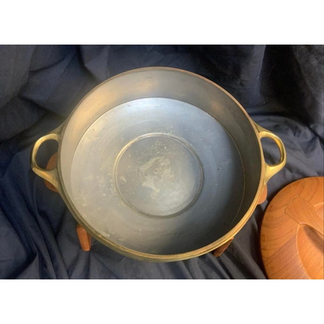 VTG Dansk Teak Warming Pan Chafing Dish Jens Quistgaard JHQ Danmark Denmark For Sale - Image 6 of 14