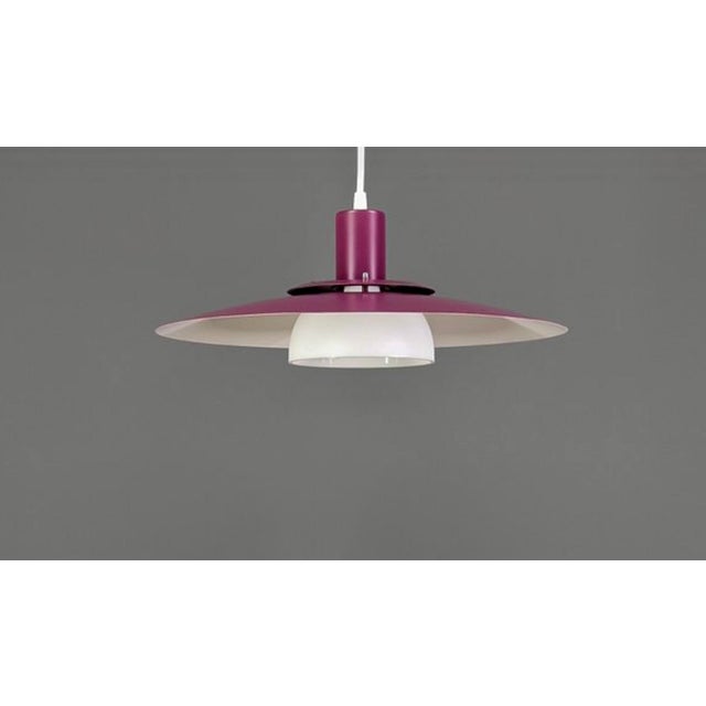 Mid-Century Modern Vintage Danish Purple Pendant Lamp, 1970s For Sale - Image 3 of 11