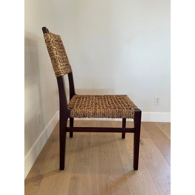 Mahogany Frame Woven Dining Chair For Sale - Image 10 of 12