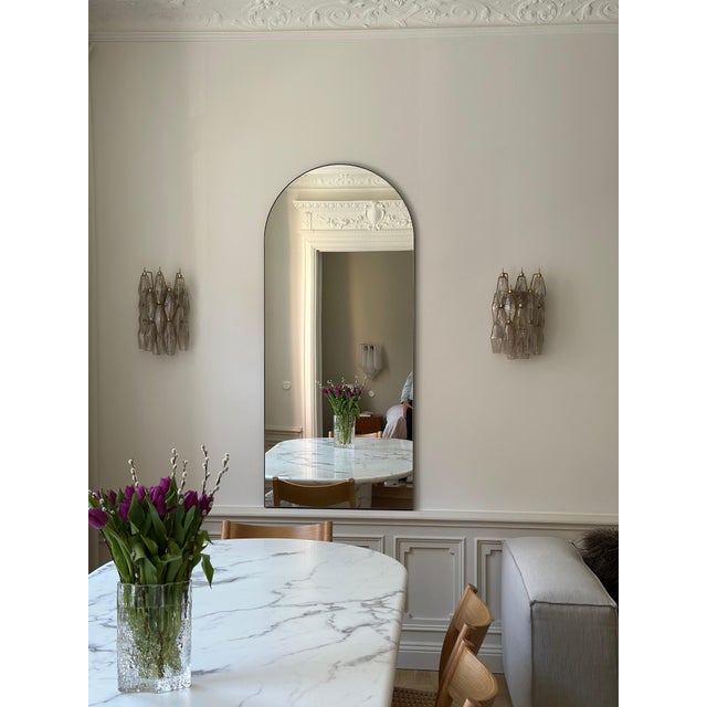 Wall Lamps with Handmade Beige Murano Glass Prisms, Set of 2 For Sale - Image 4 of 8
