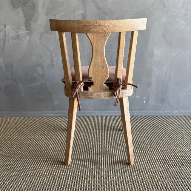 Durrell White Oak Dining Chair With Linen Seat Cushion in Natural Finish For Sale - Image 11 of 13