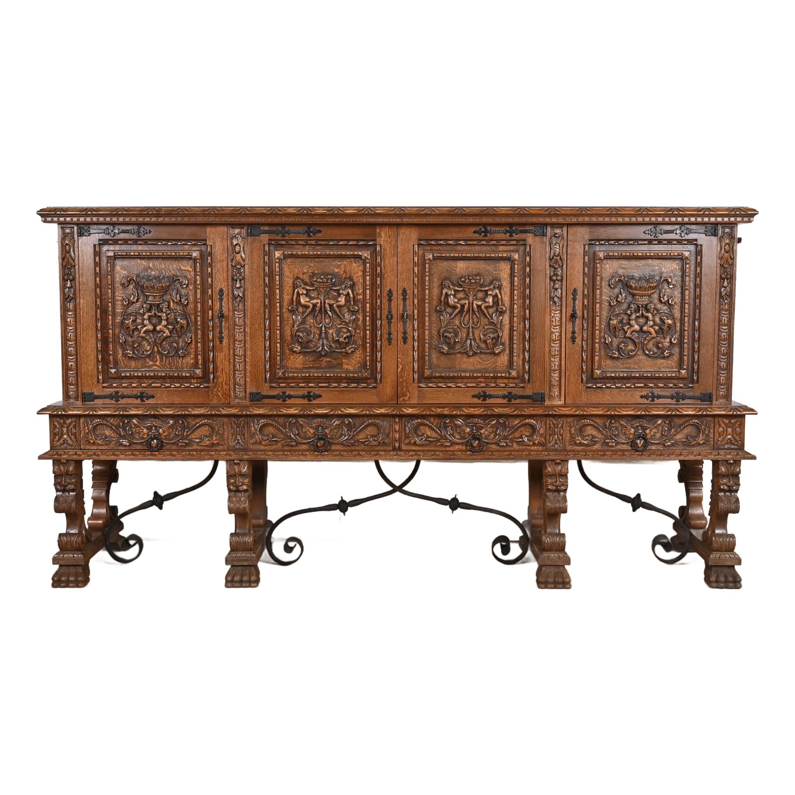 R. J. Horner Style Renaissance Revival Monumental Ornate Carved