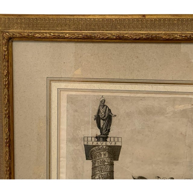 Paper 18th C. Architectural Folio Engraving: Columns of Trajan & Antoninus Provenance Custom Framed by J. Pocker & Son, Nyc For Sale - Image 7 of 12