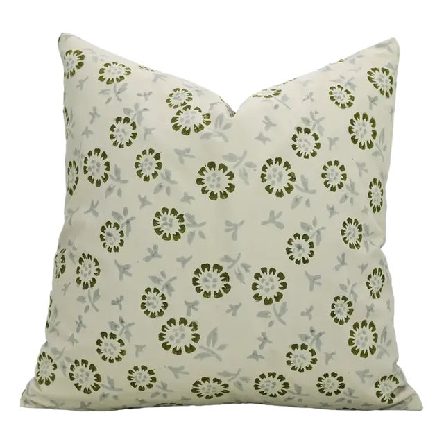 Fabdivine Handmade Block Printed Cushion Cover 14x36 Inch Cotton Satin-Bloom For Sale