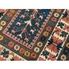 1880s Blue Navy Tribal Tree of Life Antique Caucasian Kazak Rug 3'7" X 8'2" Handknotted Wool Carpet For Sale In New York - Image 6 of 6