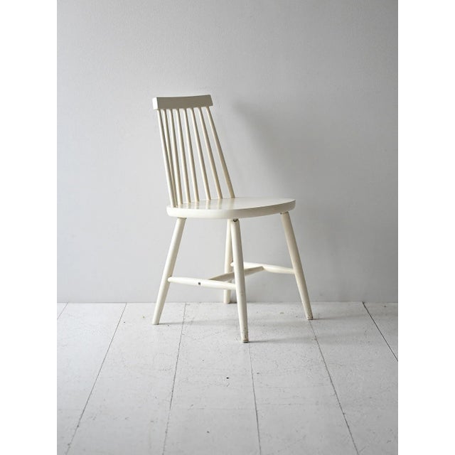 1960s Vintage White Pinstolar Chairs, 1960s, Set of 6 For Sale - Image 5 of 15
