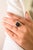 Art Deco Style Natural 3.33 Ct Blue Sapphire & Diamond 18k Gold Three-Stone Ring Size 5 For Sale In New York - Image 6 of 14