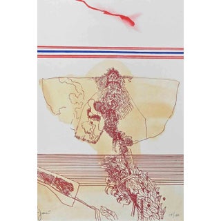 Giuseppe Zigaina, The Moth, Original Lithograph, 1973 For Sale