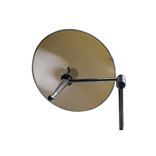 Chrome Chrome Casella Floor Lamp With Swinging Arm and Empire Lampshade For Sale - Image 8 of 10