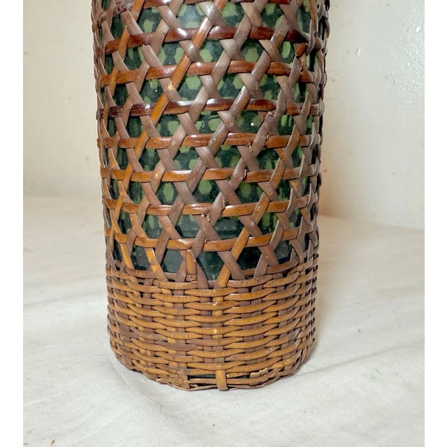 Rare Antique 19th Century French Woven Wicker Metal Glass Seltzer Bottle For Sale - Image 13 of 13