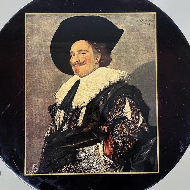 1950s Mid-Century Modern Italian Coffee Table in Brass and Wood Top with Portrait, 1950s For Sale - Image 5 of 16