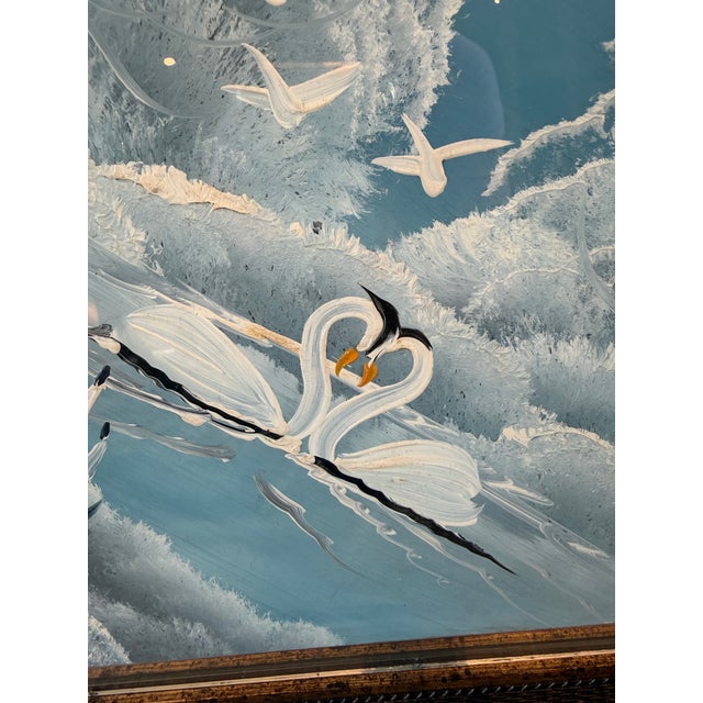 A striking, original vintage 2001 fantasy painting by artist Tim Dunham. Executed in a dramatic reverse glass technique,...