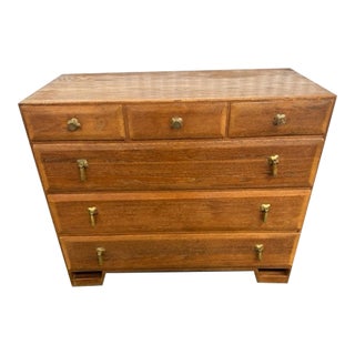 1960s Mid Century Modern Solid Oak Bachelor's Chest For Sale