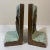 Nice heavy pair of bronze clad antique tall ship “Mayflower” bookends. They measure 7”H x 5”W.