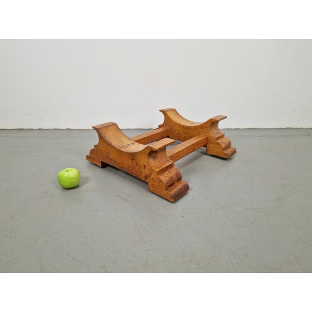 Wood Oak Barrel Stand, 1930s For Sale - Image 7 of 10