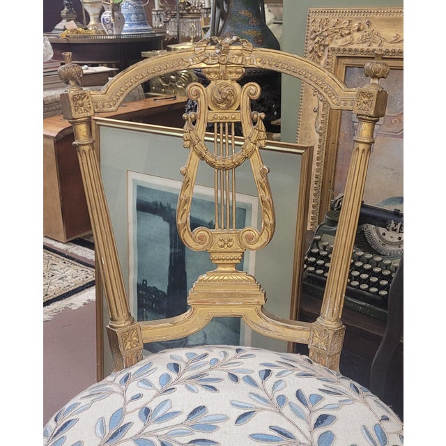 Antique Petite French Vanity Chair For Sale - Image 4 of 9