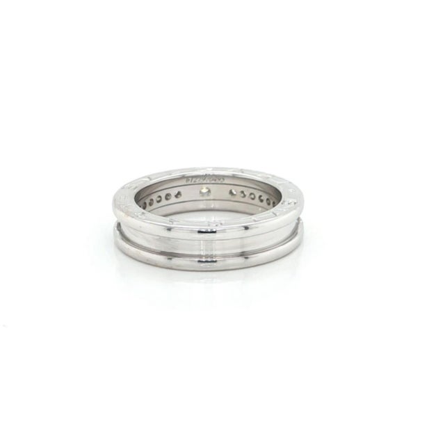 Mid 20th Century Bvlgari B.zero1 Diamond Solitaire Ring 18k White Gold W/Cert Size 6 / Eu 52 For Sale - Image 5 of 9