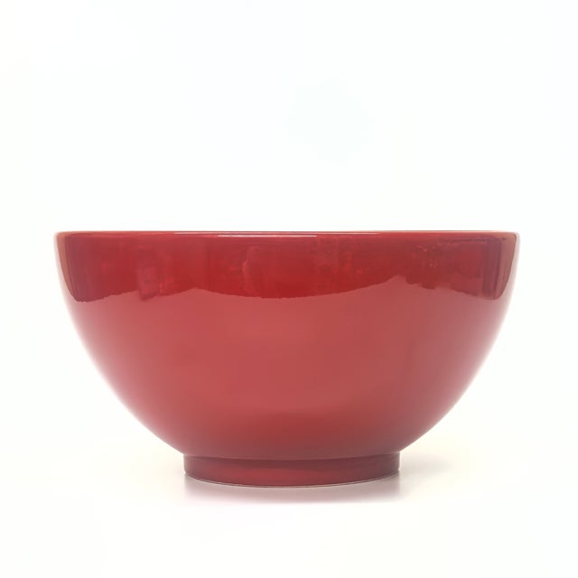 Mid 20th Century Gargantuan Red Ceramic Serving Bowl by Waechtersbach Germany For Sale - Image 9 of 11