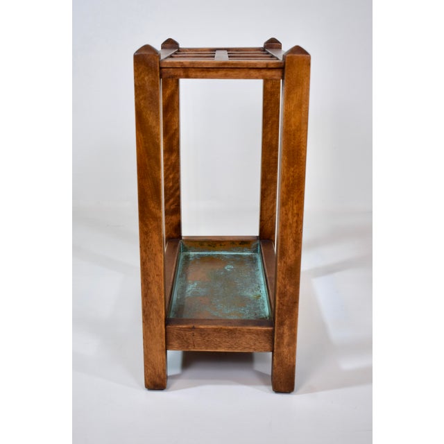 Antique Arts & Crafts Mission Oak Umbrella/Cane Stand For Sale - Image 10 of 10
