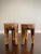 Pair of Polished Solid Teak Burl Wood Three Legged Stools by Made Goods For Sale - Image 10 of 13